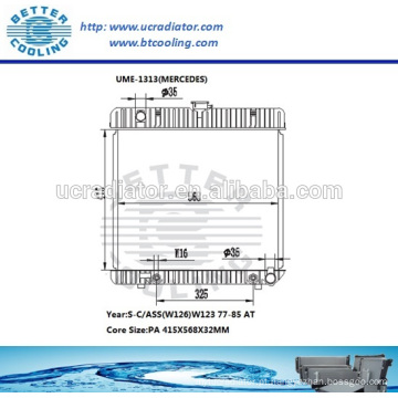 Radiador para Mercedes W123 Parts 77-85 SC / ASS (W126) AT